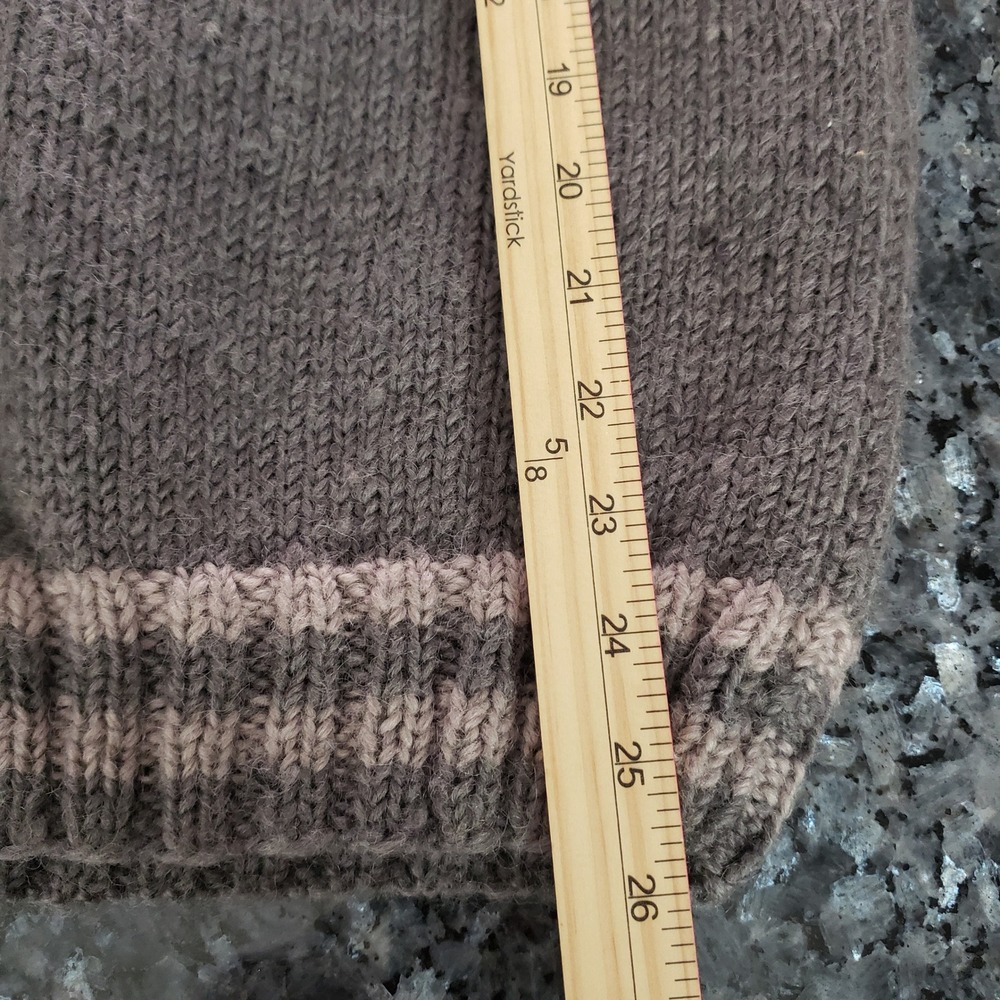 Romney Everest Designs 100% Wool Nordic Quarter Zip Sweater Mens M Grey Nepal - Picture 9 of 9